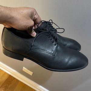 Zara Man Black perforated style shoes Sz 12 (45)